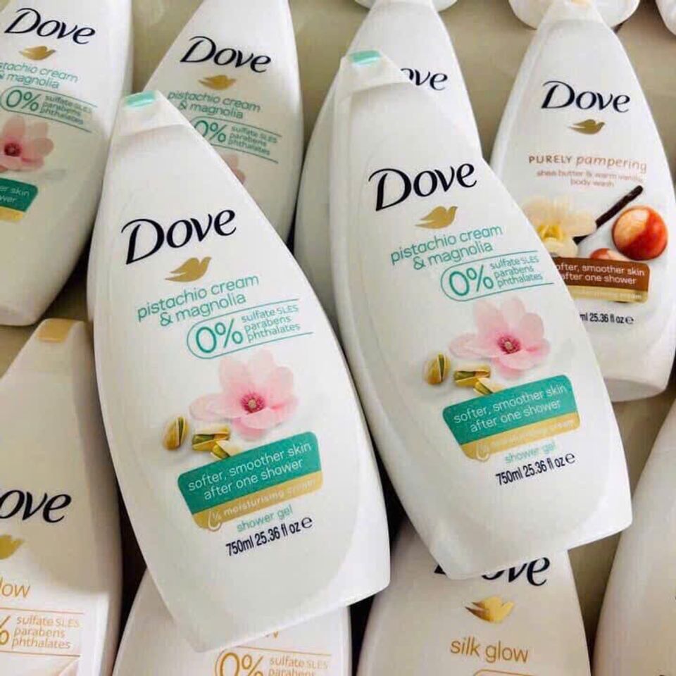 Sữa tắm Dove Pistachio Cream & Magnolia 750ml - Sạch da, Dưỡng ẩm, Hương thơm quyến rũ, Phù hợp mọi loại da, Sản phẩm làm đẹp tuyệt vời