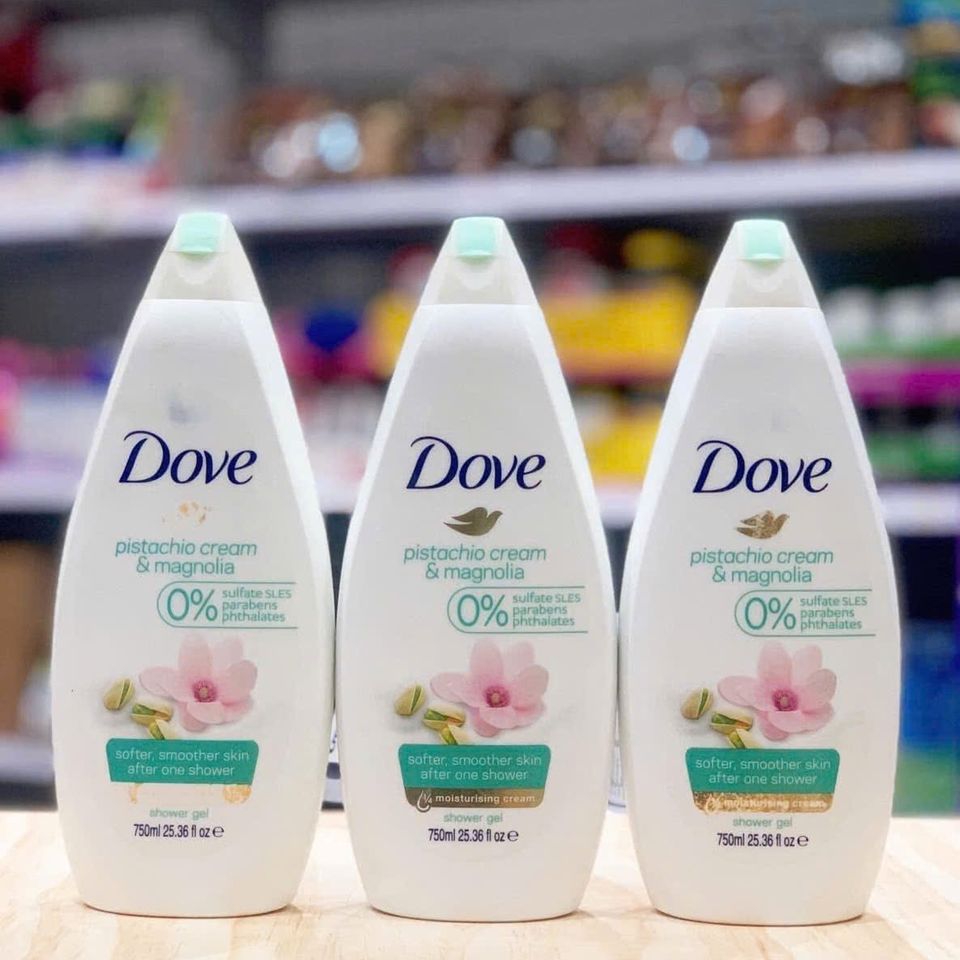 Sữa tắm Dove Pistachio Cream & Magnolia 750ml - Sạch da, Dưỡng ẩm, Hương thơm quyến rũ, Phù hợp mọi loại da, Sản phẩm làm đẹp tuyệt vời
