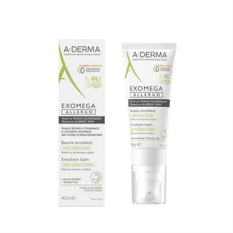 Kem Dưỡng Ẩm A-Derma Exomega Allergo Emollient Balm 40ml - Hỗ Trợ Chăm Sóc Da Khô và Viêm Da Cơ Địa, Giảm Ngứa, Phục Hồi Da Nhạy Cảm
