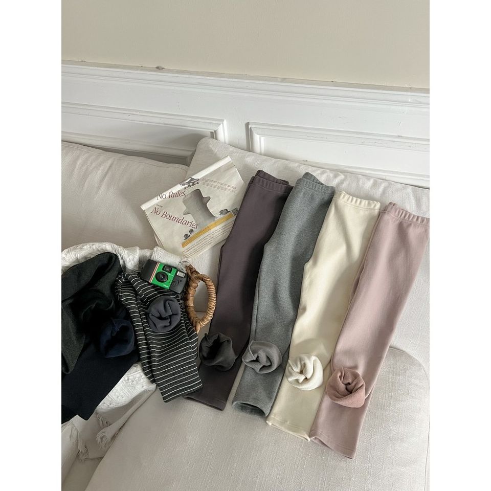 Quần Legging Nỉ Lót Lông Cừu Cho Bé Gái 1-8 Tuổi - Mềm Mại, Co Giãn, Phong Cách Hàn Quốc Mùa Thu Đông