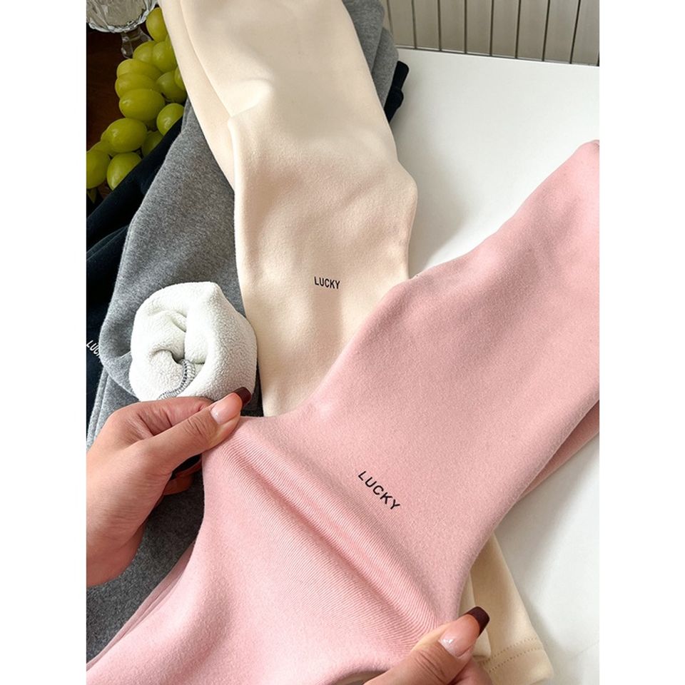 Quần Legging Lót Nỉ Dày Dặn LUCKY Cho Bé Gái - Thoải Mái, Co Dãn, Phong Cách Hàn Quốc, Mùa Thu Đông 1-8 Tuổi