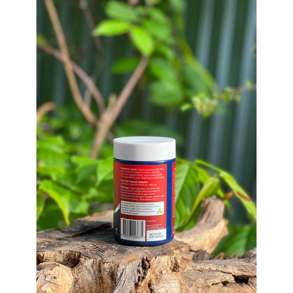 Dầu Nhuyễn Thể Bioglan Red Krill Oil 1000mg - Hỗ Trợ Tim Mạch, Não, Khớp - 60 Viên - Tăng Cường Sức Khỏe Toàn Diện
