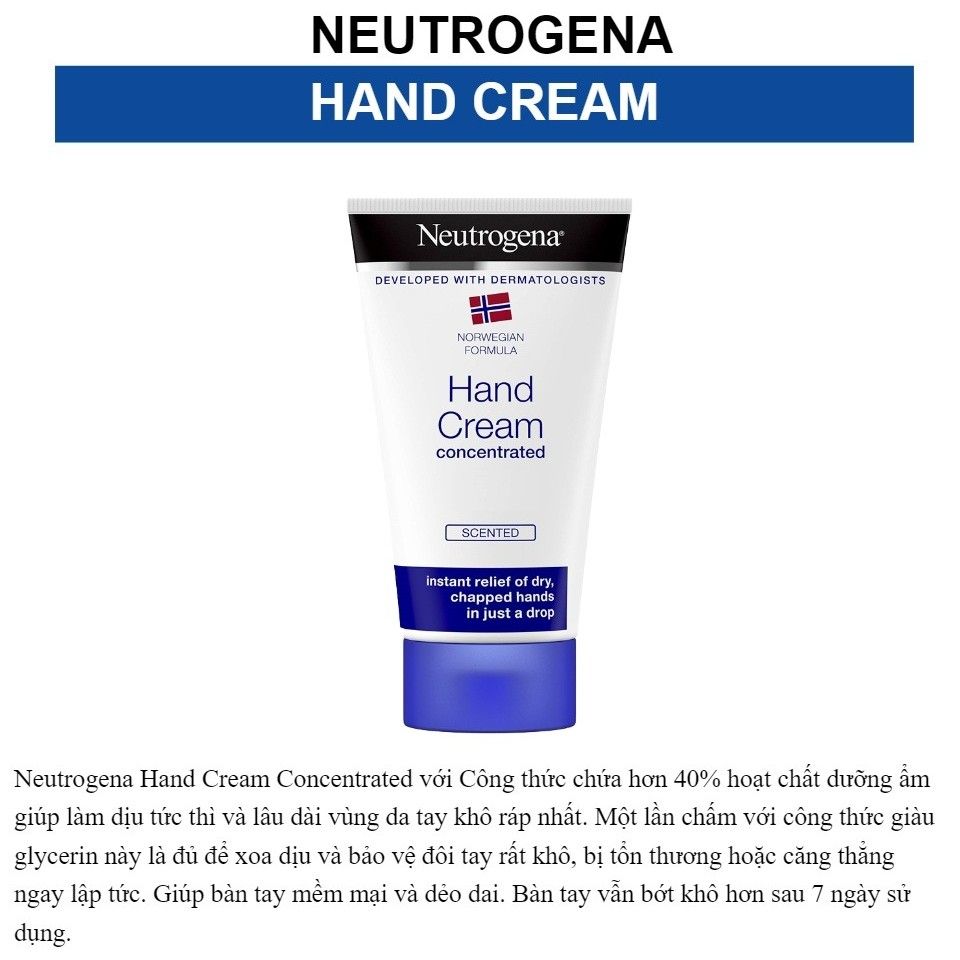 Kem Dưỡng Da Tay Neutrogena Norwegian Formula - 50g Giàu Dưỡng Ẩm, Hương Thơm Nhẹ, Phù Hợp Cho Da Khô, Sản Phẩm Chăm Sóc Da Uy Tín Từ Đức