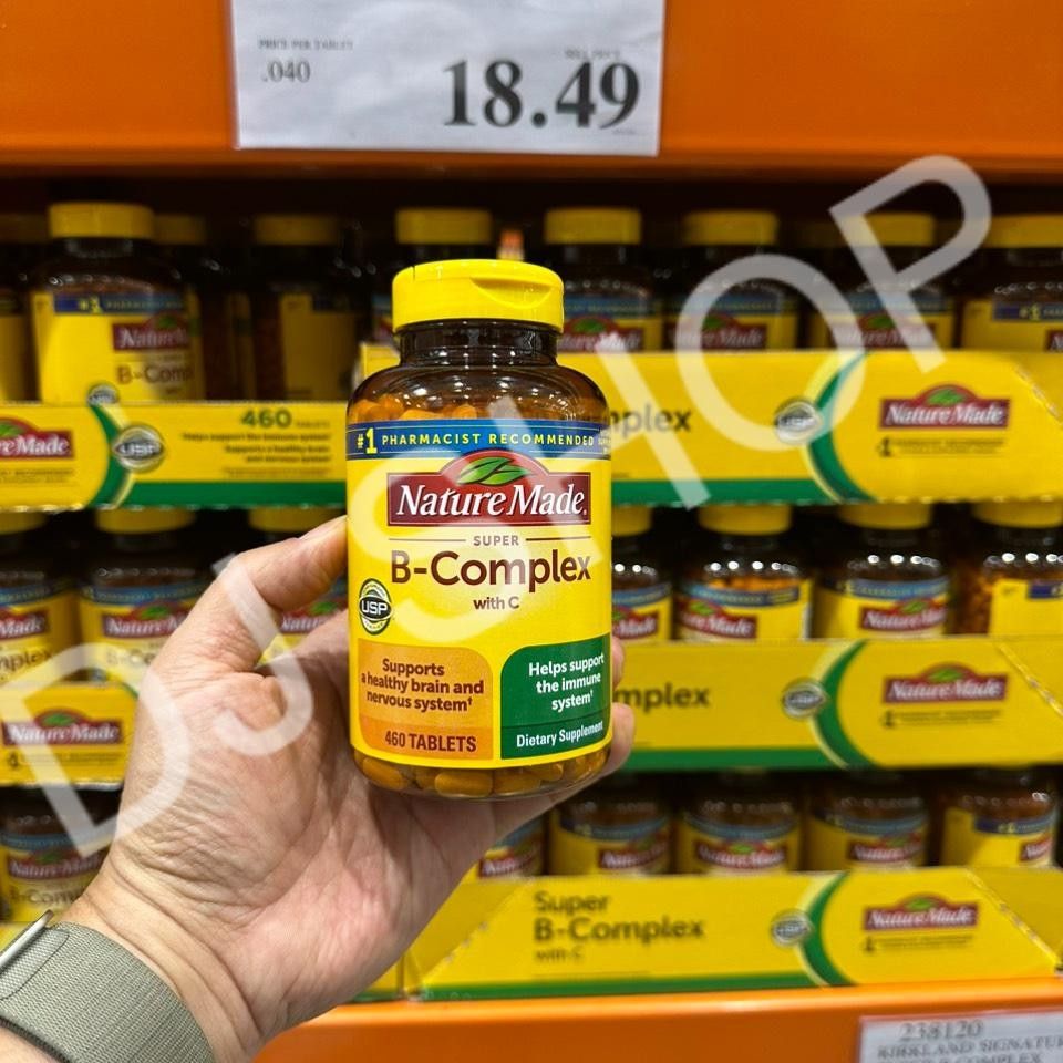 Viên Uống Vitamin B Tổng Hợp Nature Made Super B-Complex With C 460 Viên - Tăng Cường Năng Lượng, Hỗ Trợ Sức Khỏe Tinh Thần