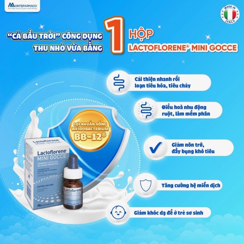 Men Vi Sinh Lactoflorene Mini Gocce 6ml - Hỗ Trợ Tiêu Hóa Cho Trẻ Sơ Sinh, Giảm Rối Loạn Tiêu Hóa, Tăng Cường Miễn Dịch
