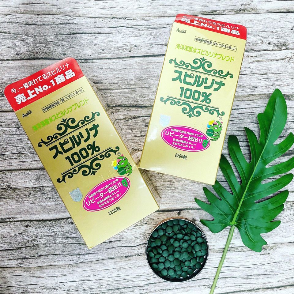 Viên Tảo Xoắn Spirulina Nhật Bản Chính Hãng - Bổ Sung Dinh Dưỡng Tự Nhiên, Giàu Protein - 2200 Viên, Hỗ Trợ Sức Khỏe Tổng Thể