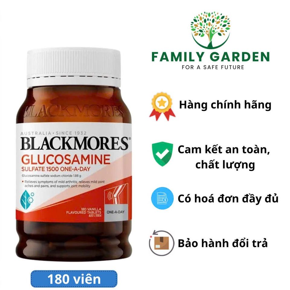 Viên uống Blackmores Glucosamine Sulfate 1500mg - Hỗ trợ xương khớp, sụn khớp, giảm đau nhức, 180 viên