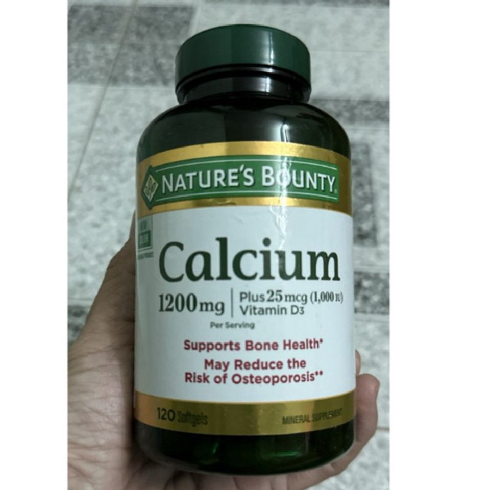 [Date 2027] Nature's Bounty Calcium Bổ Sung Canxi Plus & Vitamin D3 120 Viên gel mền 484451