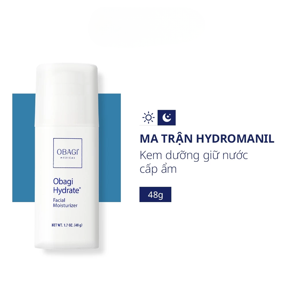 Kem Dưỡng Ẩm Obagi Hydrate 48g - Cấp Ẩm Chuyên Sâu Cho Da Nhạy Cảm, Giúp Da Mềm Mại, Không Nhờn Rít, Chất Lượng Mỹ