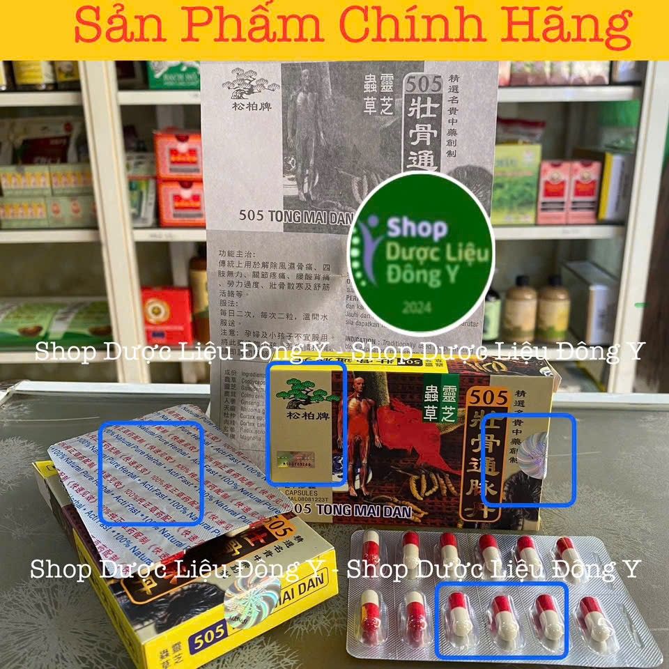 Viên uống 505 Tống Mai Đan hỗ trợ giảm đau nhức xương khớp - Hỗ trợ điều trị phong tê thấp, thoát vị đĩa đệm, 30 viên