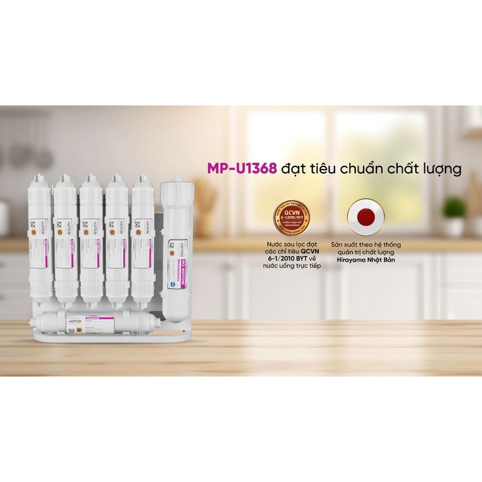 Máy Lọc Nước Compact Mutosi MP-U1368 - 10 Lõi Chống Độc, Tiêu Chuẩn Nhật Bản, Lọc Sạch 99.99% Tạp Chất, Nước Uống An Toàn