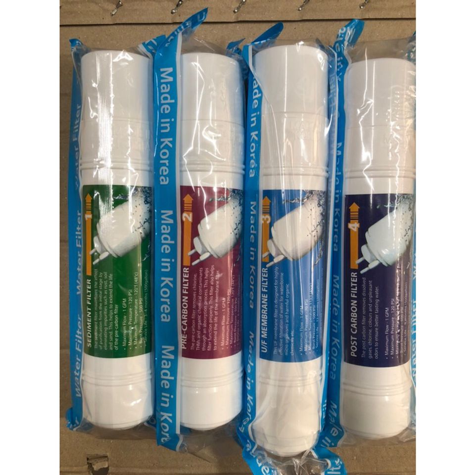 Bộ 4 Lõi Lọc Nước U/F - Loại Đầu U Nhập Khẩu Hàn Quốc - Lõi Lọc Sạch Vi Khuẩn cho Máy Lọc Nước, Nước Uống An Toàn