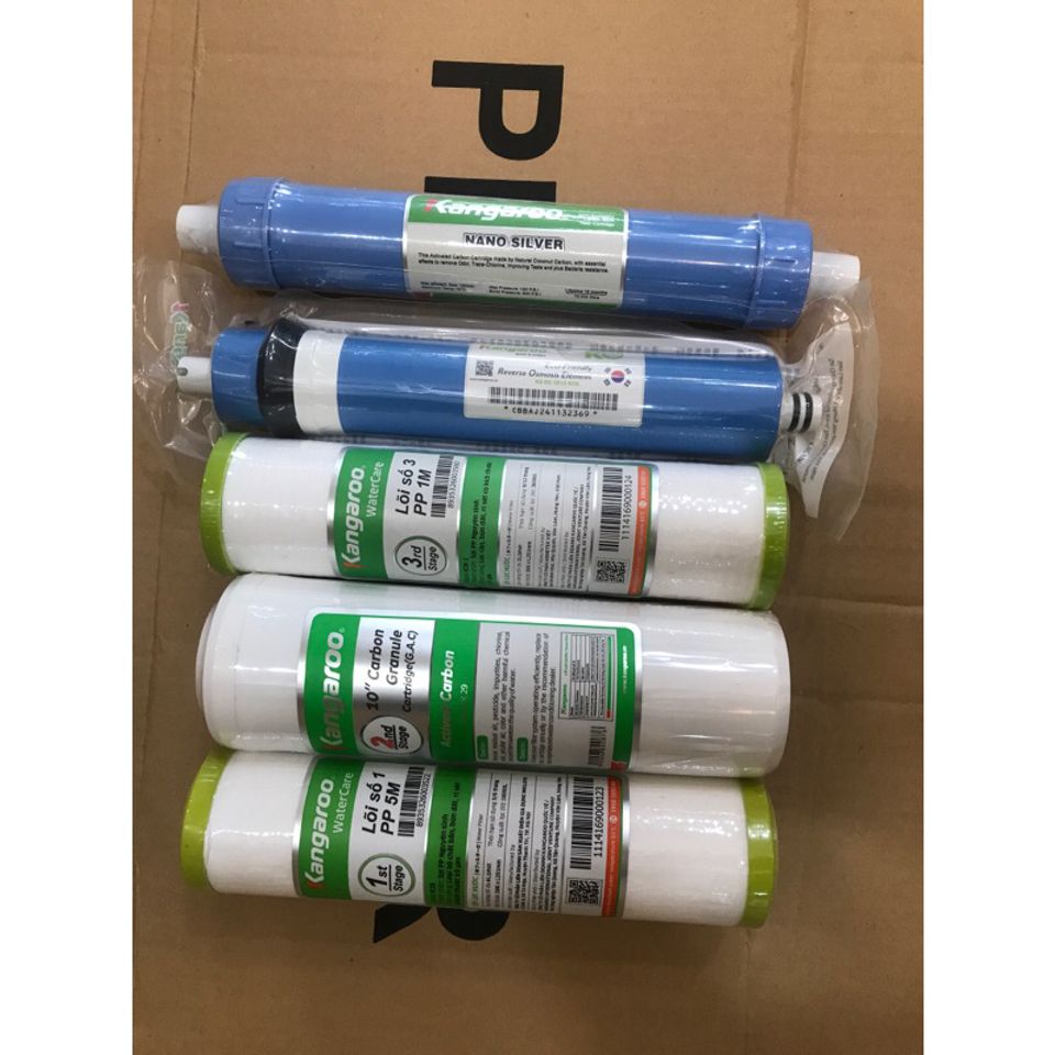 Combo 5 Lõi Lọc Nước 12345 KANGAROO Chính Hãng - Thay Thế Máy Lọc Nước RO, Đảm Bảo Nguồn Nước Sạch, An Toàn