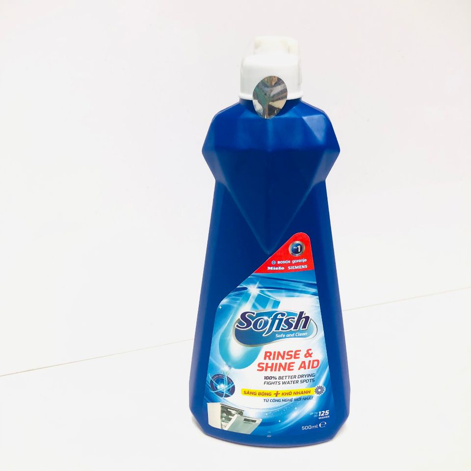 Nước Làm Bóng SOFISH 500ML Chính Hãng - Tăng Cường Bảo Vệ Bát Đĩa, Dùng Cho Máy Rửa Chén Tối Ưu Hóa Sấy Khô