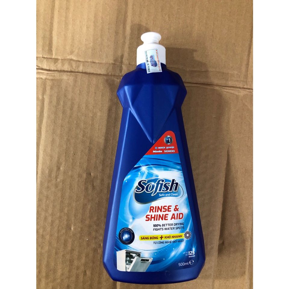 Nước Làm Bóng SOFISH 500ML Chính Hãng - Tăng Cường Bảo Vệ Bát Đĩa, Dùng Cho Máy Rửa Chén Tối Ưu Hóa Sấy Khô