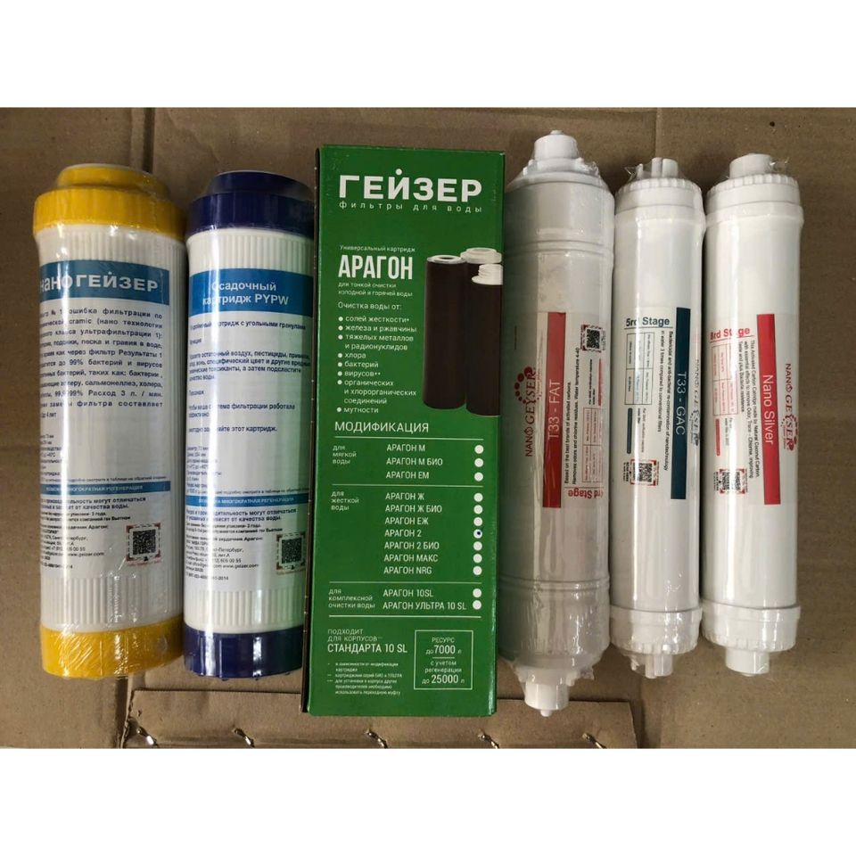 Combo 6 Lõi Lọc Nước Geyser - Bộ Lõi Thay Thế Cho Máy Lọc Geyser Tk6 - Kháng Khuẩn & Xử Lý Nước Tối Ưu