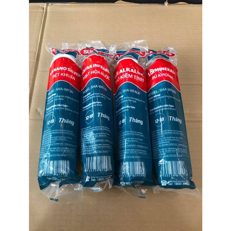 Combo 4 Lõi Lọc Nước Khoáng SUNHOUSE 5678 - Hàng Chính Hãng, Cung Cấp Khoáng Chất Thiết Yếu Cho Sức Khỏe
