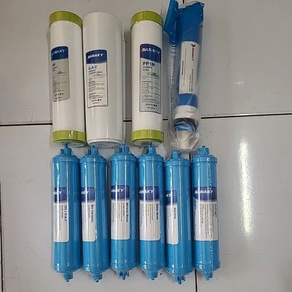 Bộ 10 Lõi Lọc Nước Sanaky Cho Máy RO - Bộ Lõi Chính Hãng Đầy Đủ Tinh Khiết và Khoáng Chất, An Toàn Cho Sức Khỏe