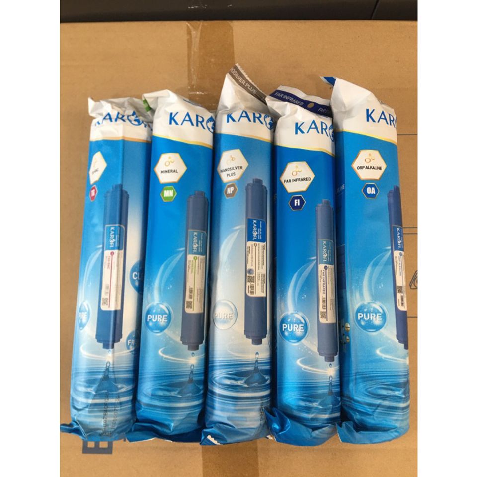 Combo 5 Lõi Lọc Nước KAROFI 56789 - GAC-T33, Mineral, Nano Silver, ORP Alkaline, FAR Infrared - Chính Hãng, Giải Độc Nước Uống Tốt Nhất