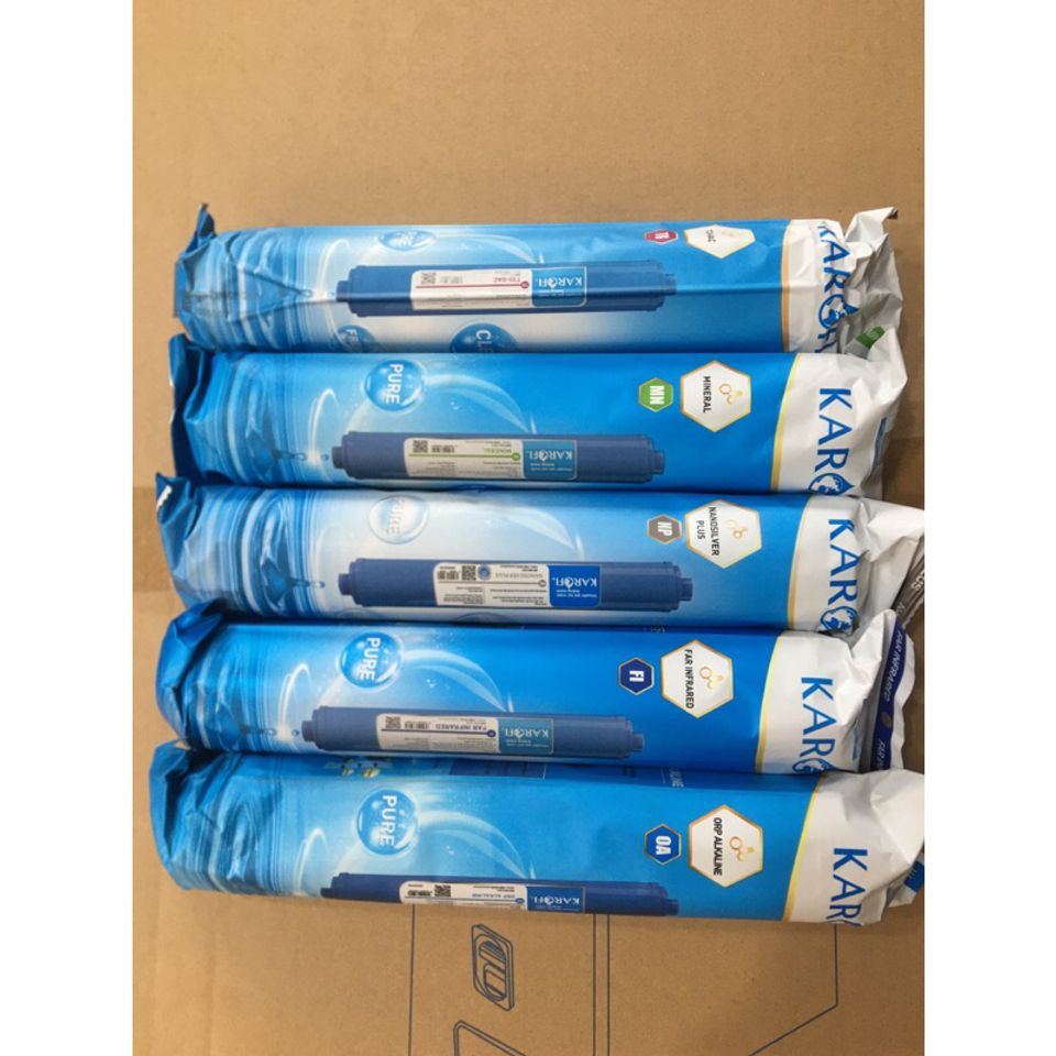 Combo 5 Lõi Lọc Nước KAROFI 56789 - GAC-T33, Mineral, Nano Silver, ORP Alkaline, FAR Infrared - Chính Hãng, Giải Độc Nước Uống Tốt Nhất