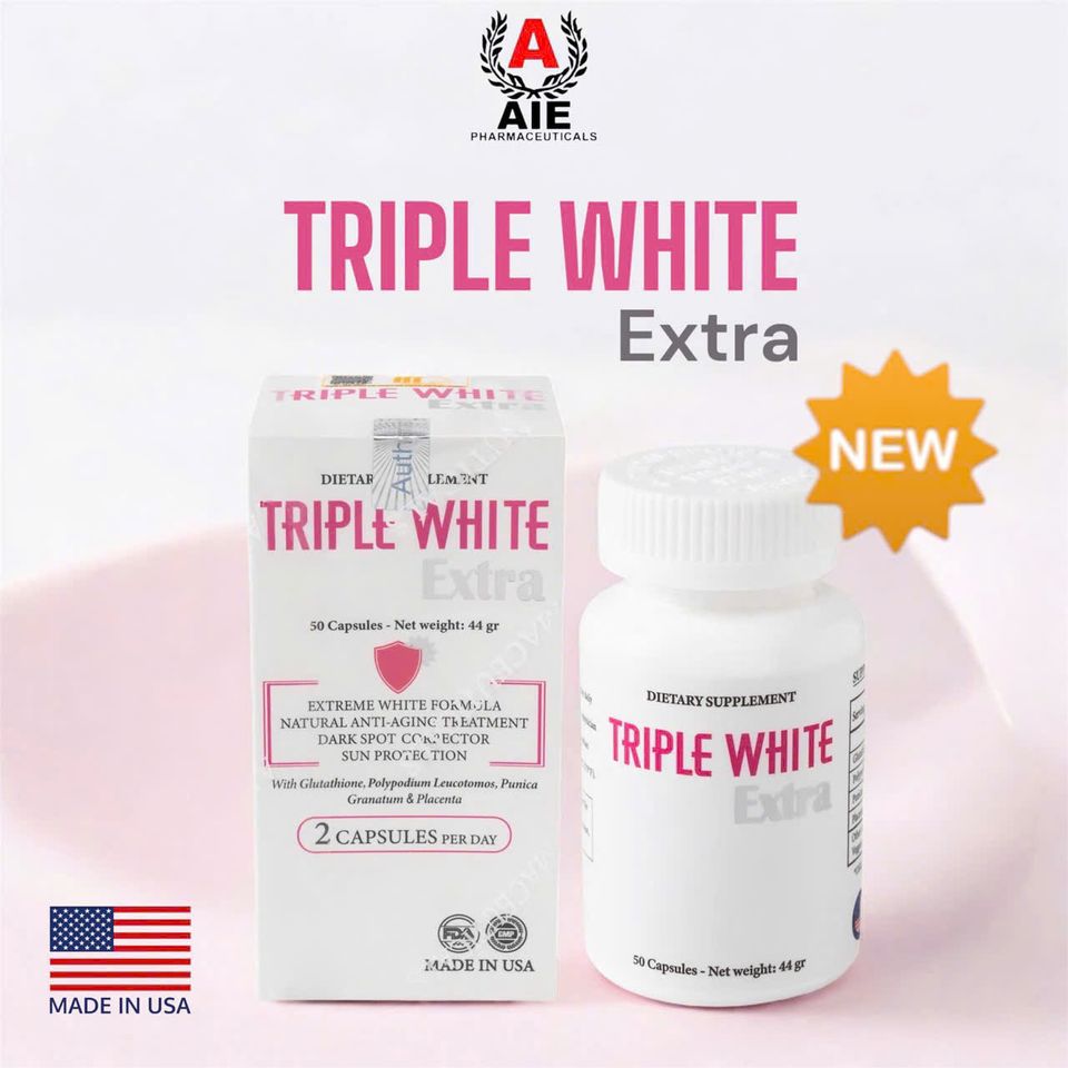 Viên Uống Triple White Đẹp Da - Ngừa Nám & Tàn Nhang, Bảo Vệ Da Khỏi Tia UV (50 Viên)