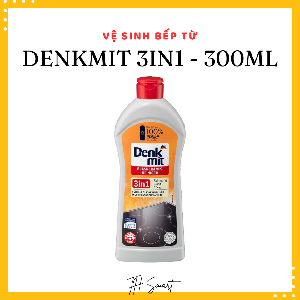Dung Dịch Vệ Sinh Bếp Từ Denkmit 3in1 300ml - Làm Sạch, Đánh Bóng và Bảo Vệ Bề Mặt Bếp Thủy Tinh và Bếp Hồng Ngoại