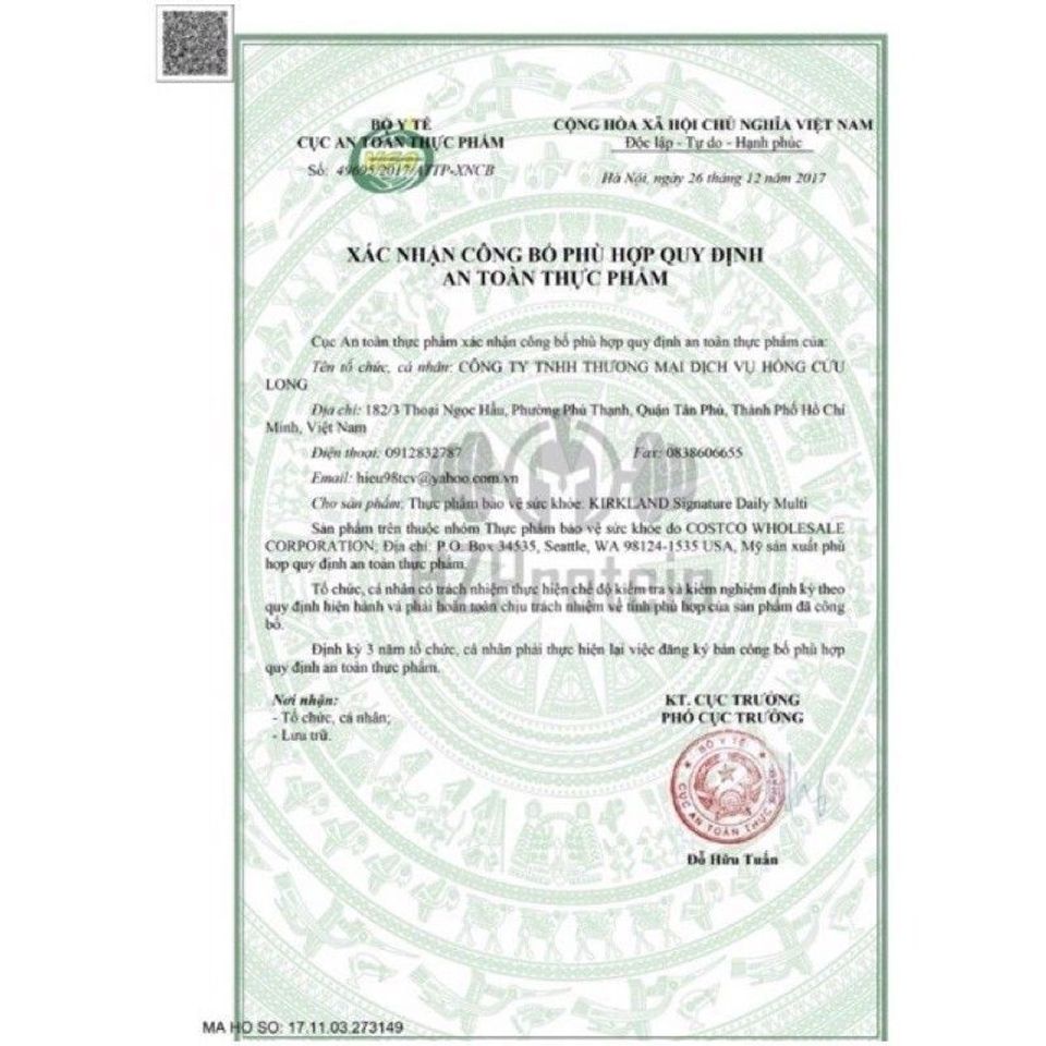 [Date 2026] Kẹo dẻo bổ sung vitamin tổng hợp cho bé Kirkland Children's Multivitamin 160 viên