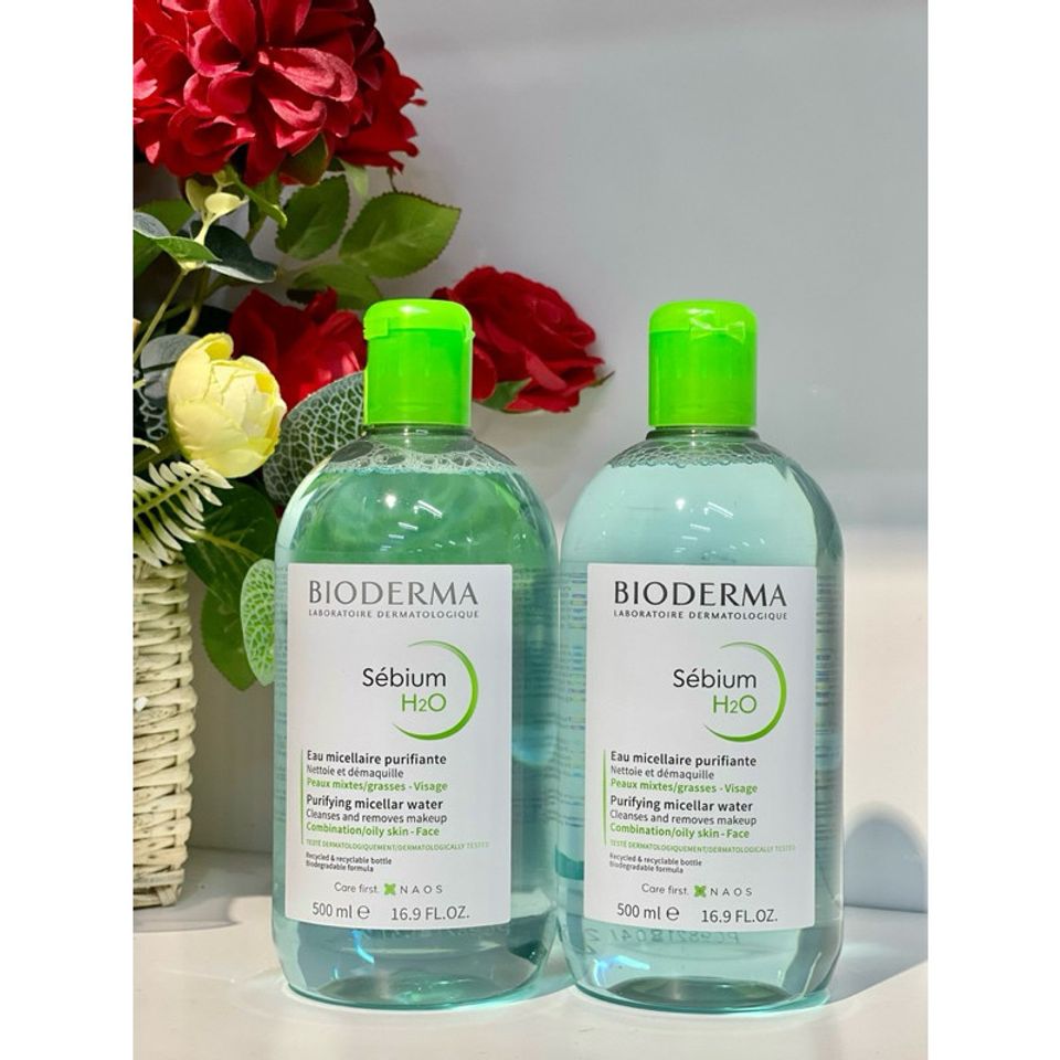 Nước Tẩy Trang Bioderma Sébium H2O 500ml - Làm Sạch Da Nhạy Cảm, Kiểm Soát Dầu, Không Gây Kích Ứng, Hàng Pháp Chính Hãng