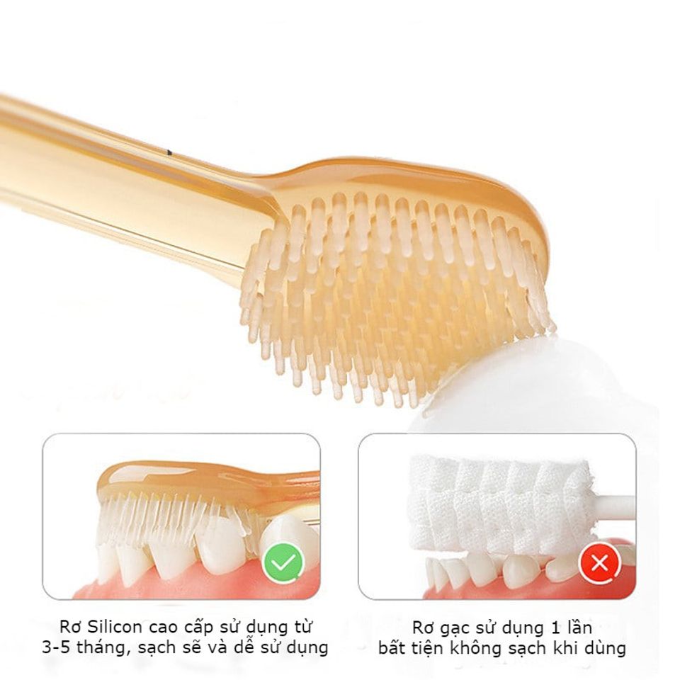 Set Rơ Lưỡi Bàn Chải Silicon Cho Bé 0-18 Tháng - An Toàn, Tiện Lợi, Hỗ Trợ Vệ Sinh Răng Miệng, Kèm Cốc Đựng