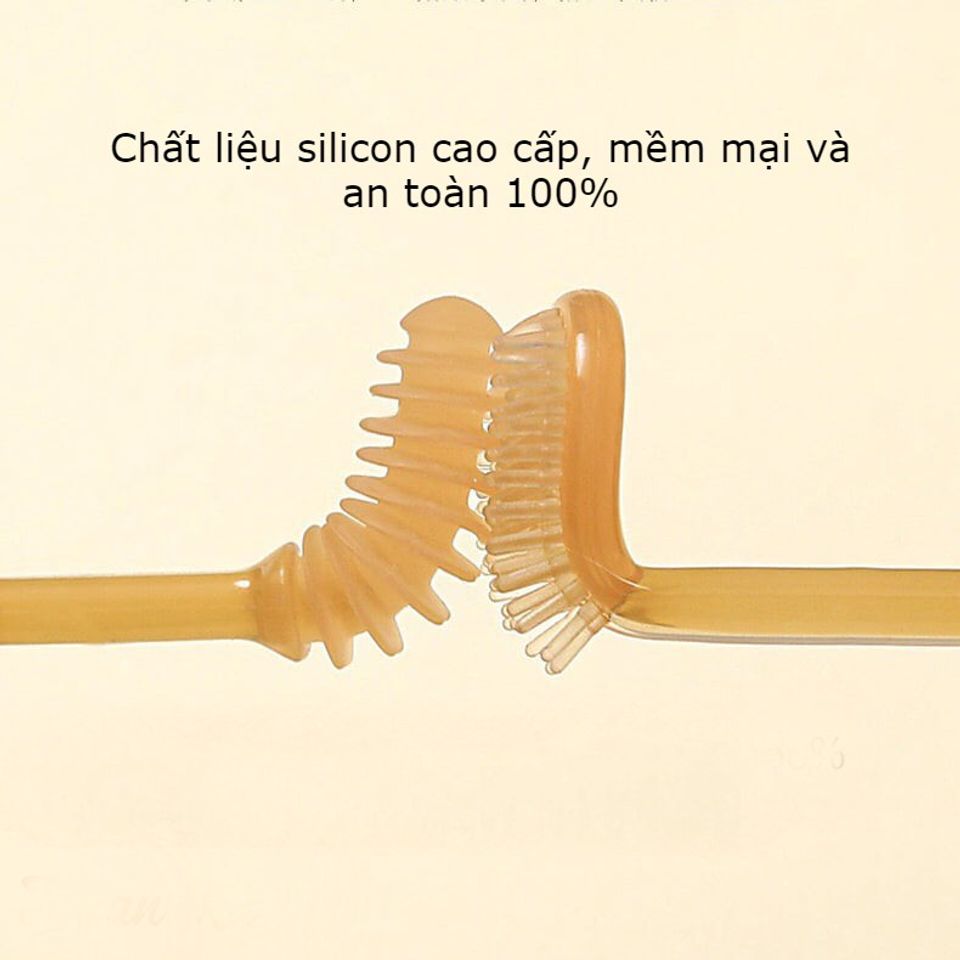 Set Rơ Lưỡi Bàn Chải Silicon Cho Bé 0-18 Tháng - An Toàn, Tiện Lợi, Hỗ Trợ Vệ Sinh Răng Miệng, Kèm Cốc Đựng
