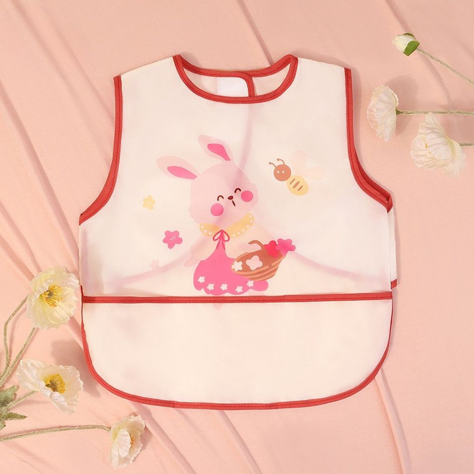Yếm Dài Tay Chống Thấm Nước Cho Bé - Yếm Ăn Dặm Hoạt Hình Dễ Thương, Giúp Bé Vẽ Màu Nước, Chơi Đất Nặn và Thủ Công