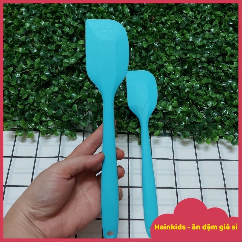 Phới Dẹt Silicon Đầu Vát - Cây Vét Bột Trộn Bột, Trét Kem Làm Bánh, An Toàn Khi Chiên Xào, Chất Liệu Chịu Nhiệt, Màu Sắc Ngẫu Nhiên