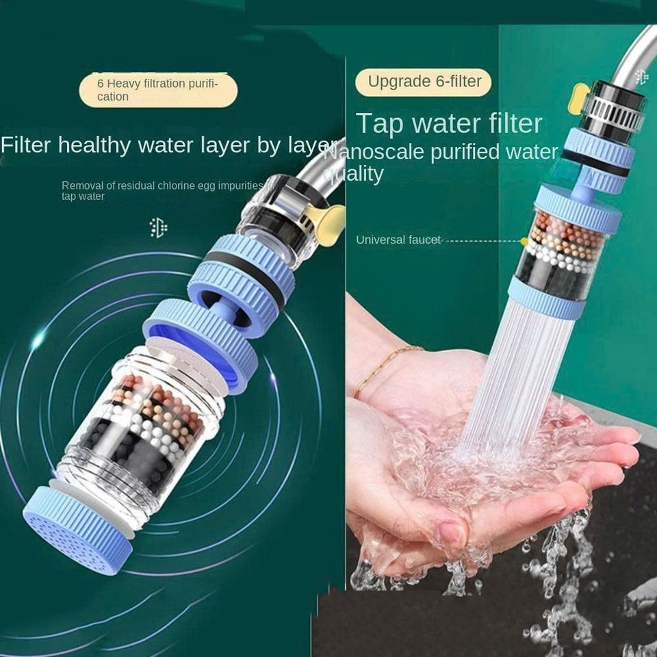Đầu Lọc Nước 6 Tầng Xoay 360° Gắn Trực Tiếp Tại Vòi - Giải Pháp Lọc Nước Sạch Cho Gia Đình, Phù Hợp Cho Vòi Tròn Và Vuông