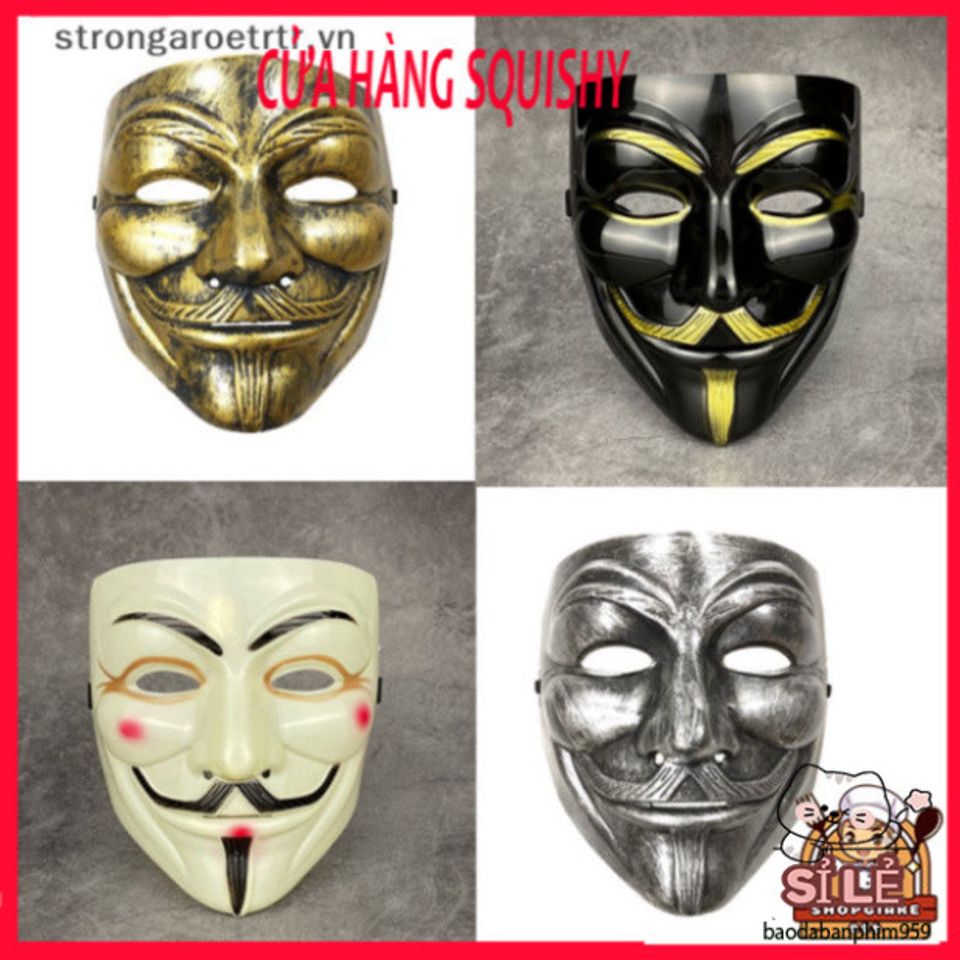 Mặt Nạ Hóa Trang PVC Hero Strongaroetr Vendetta Hacker - Đồ Chơi Cosplay Halloween Dành Cho Người Lớn và Trẻ Em