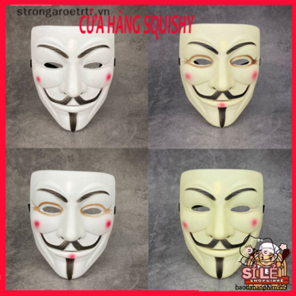 Mặt Nạ Hóa Trang PVC Hero Strongaroetr Vendetta Hacker - Đồ Chơi Cosplay Halloween Dành Cho Người Lớn và Trẻ Em
