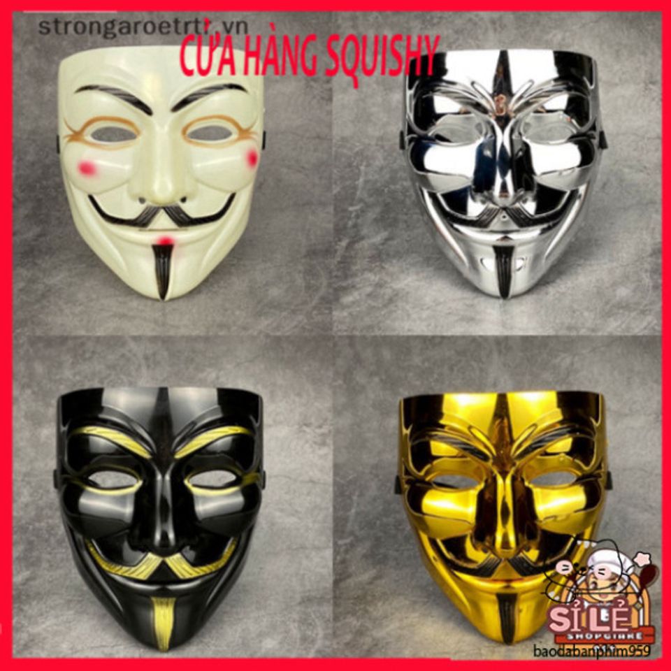 Mặt Nạ Hóa Trang PVC Hero Strongaroetr Vendetta Hacker - Đồ Chơi Cosplay Halloween Dành Cho Người Lớn và Trẻ Em