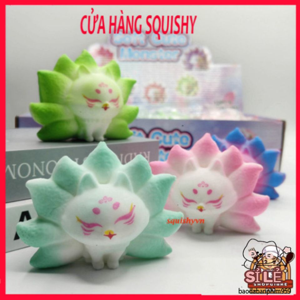 Hồ Ly Tinh Xanh Dương 7 Màu Squishy - Đồ Chơi Giải Trí Siêu Dễ Thương, Giảm Căng Thẳng Cho Trẻ Em