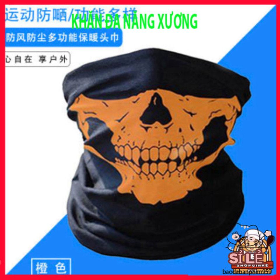 Khăn Phượt Đa Năng Trùm Đầu Hình Xương Đầu Lâu - Bịt Mặt Chống Nắng, Chống Bụi, Thời Trang Phượt Cho Nam Nữ