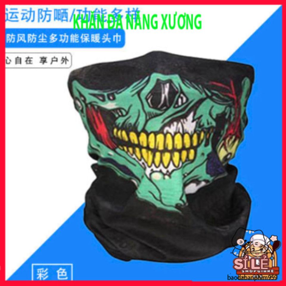Khăn Phượt Đa Năng Trùm Đầu Hình Xương Đầu Lâu - Bịt Mặt Chống Nắng, Chống Bụi, Thời Trang Phượt Cho Nam Nữ