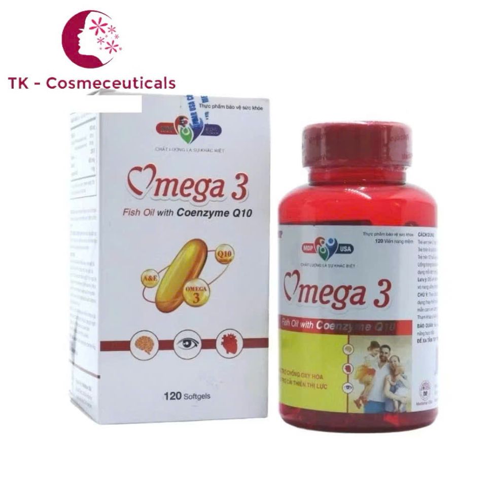 Viên Uống Dầu Cá Omega 3 Fish Oil Mediphar USA - Hỗ Trợ Sáng Mắt, Khỏe Tim Mạch - Hộp 120 Viên Nang Mềm