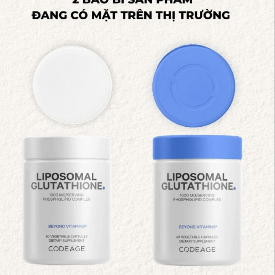 Viên Uống Codeage Liposomal Glutathione 1000mg - Hỗ Trợ Trắng Da, Ngăn Ngừa Oxy Hóa, Cải Thiện Tình Trạng Nám Da, Quy Cách 60 Viên
