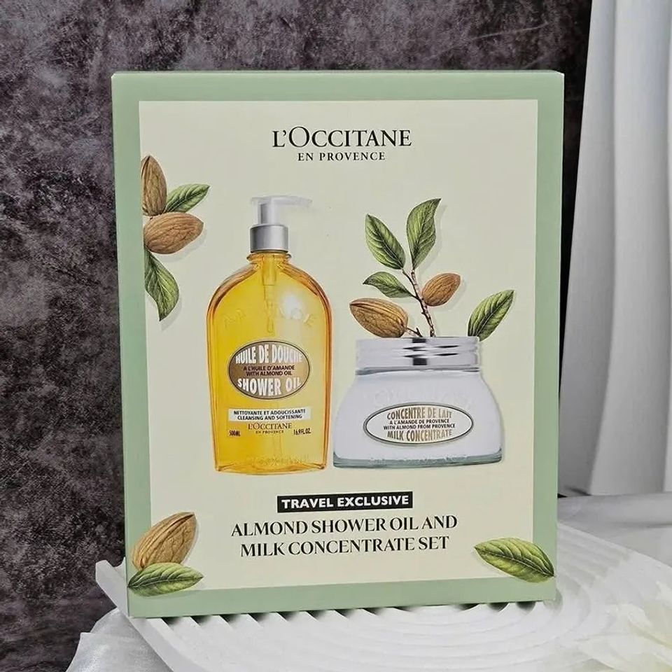 Set Sữa Tắm Và Kem Dưỡng L'Occitane Almond - Sữa Tắm 500ml & Kem Dưỡng 200ml Chiết Xuất Hạnh Nhân, Dưỡng Ẩm & Nuôi Dưỡng Da