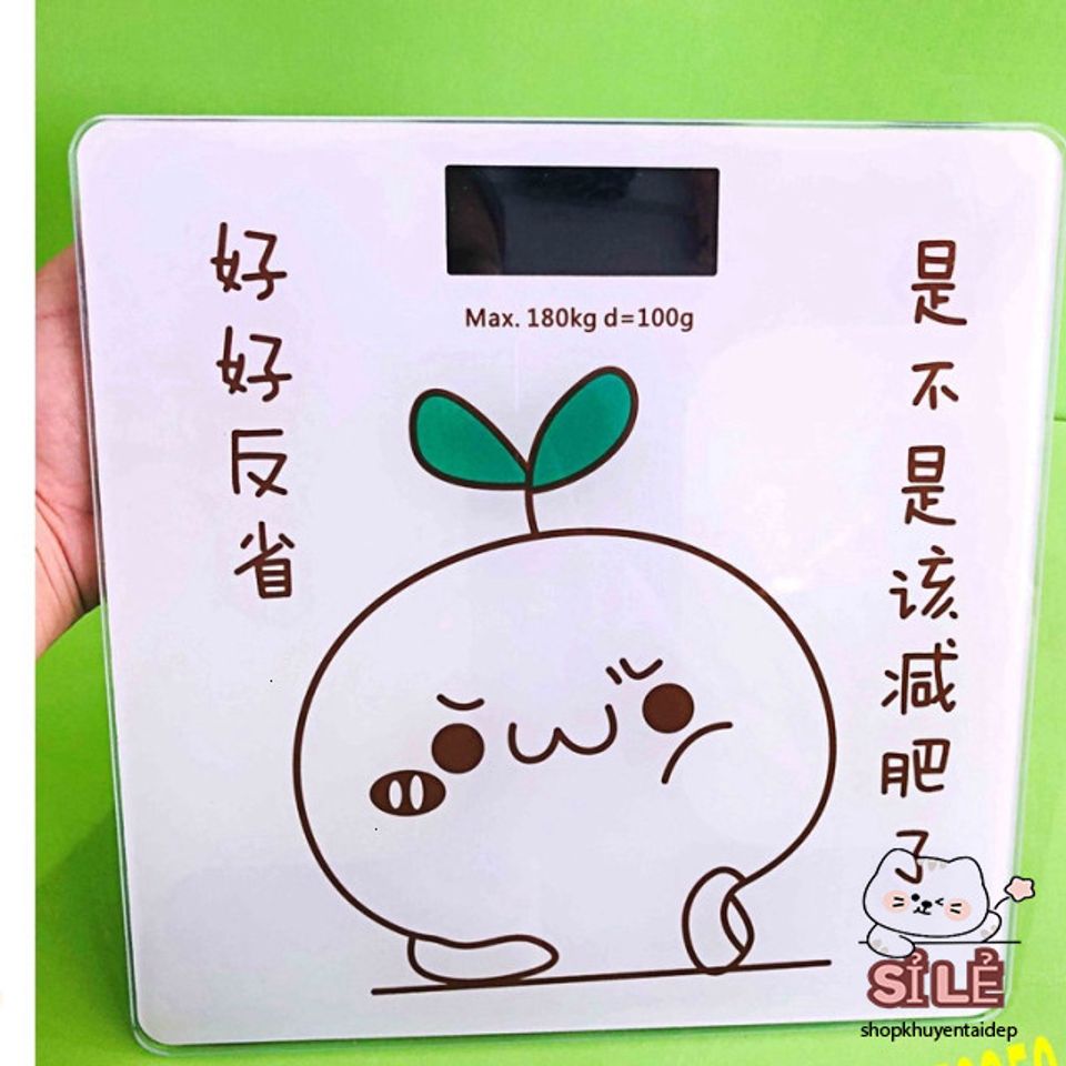 Cân Điện Tử Củ Cải - Cân Sức Khỏe Mini Chịu Lực Tối Đa 180KG, Bảo Hành 1 Năm, Thiết Kế Dễ Thương, Thích Hợp Gia Đình