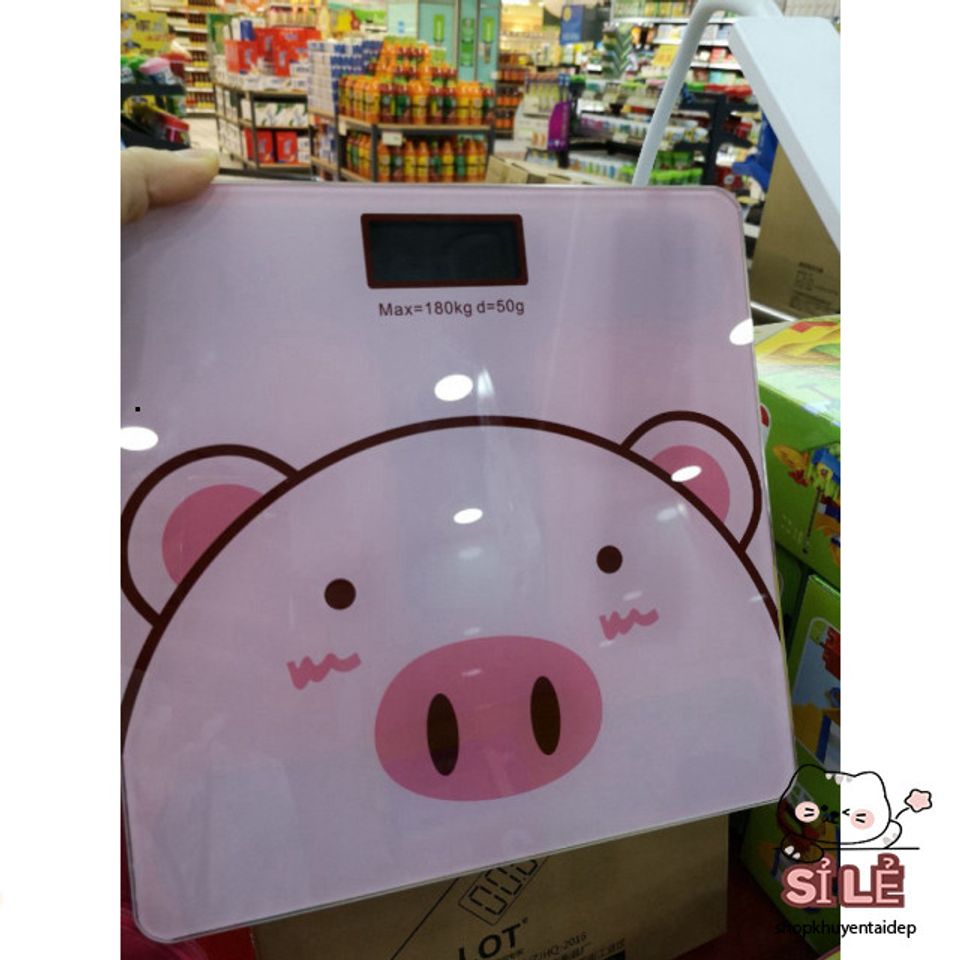 Cân Điện Tử Hình Heo Hồng - Cân Sức Khỏe Mini Sạc USB, Chịu Lực 180KG, Độ Chính Xác Cao, Bảo Hành 1 Năm