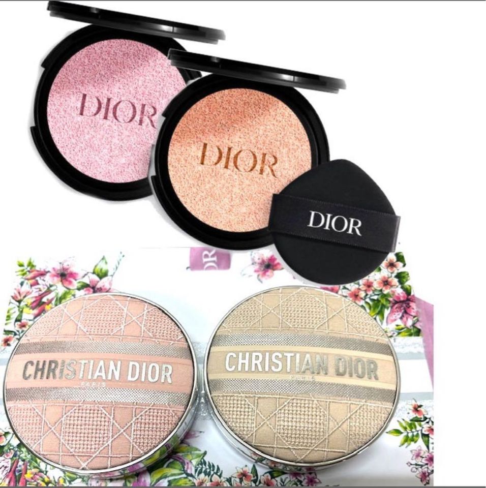 Combo Lõi Phấn Nước & Vỏ Hộp Dior Forever Skin Glow Cushion Foundation Tone 02 Lilac 13g Chính Hãng - Trang Điểm Rạng Rỡ, Dưỡng Ẩm Tối Ưu