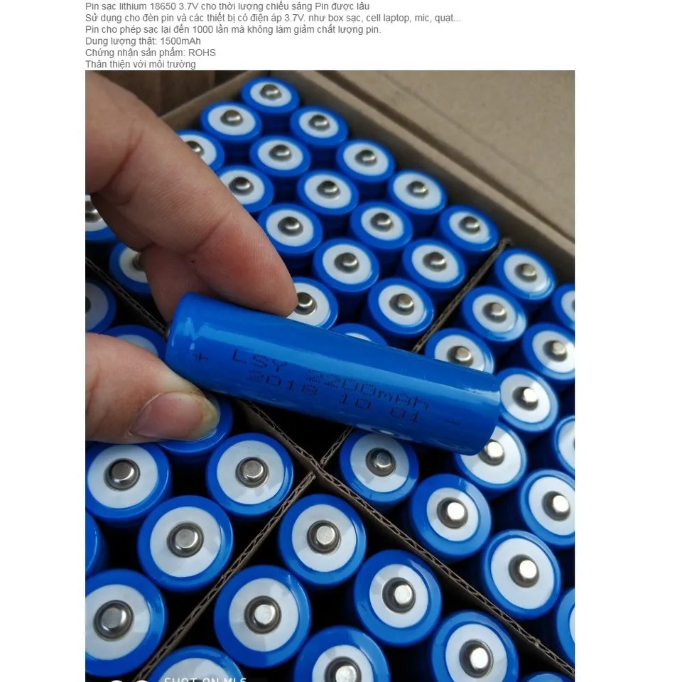 Pin Sạc 18650 5000mAh 3.7V - Dung Lượng Cao cho Quạt USB, Đèn Pin ...