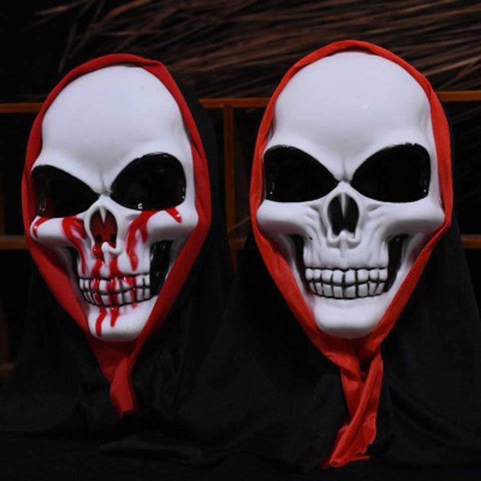 Mặt Nạ Xương Sọ Halloween - Mặt Nạ Hóa Trang Kinh Dị Có Vải Trùm Đầu - Phụ Kiện Tiệc Hóa Trang Độc Đáo
