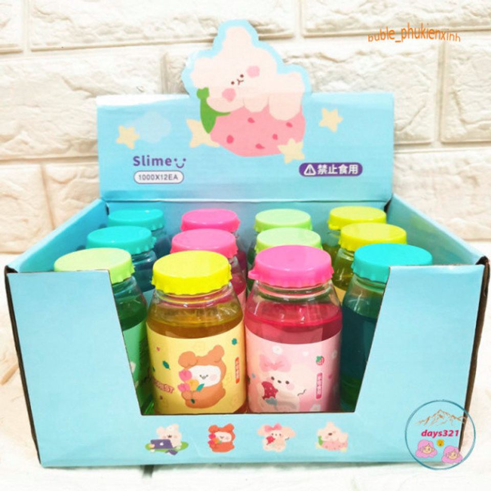 Chai Slime Nước Hoa Quả Mix Đào Dưa Hấu Vải 9 Màu Sắc - Đồ Chơi Nhờn Ma Quái Squishy Vui Nhộn Cho Trẻ Em và Người Lớn