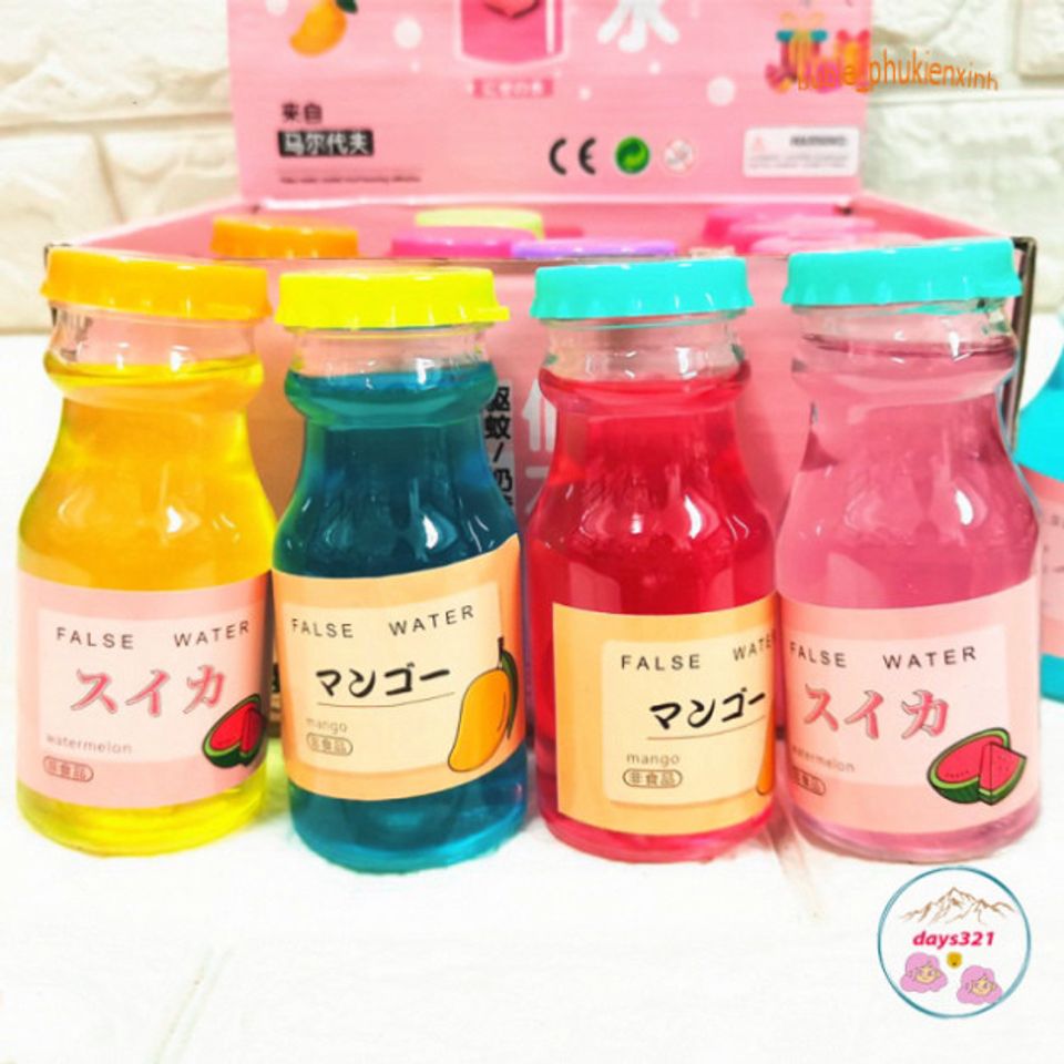 Chai Slime Nước Hoa Quả Mix Đào Dưa Hấu Vải 9 Màu Sắc - Đồ Chơi Nhờn Ma Quái Squishy Vui Nhộn Cho Trẻ Em và Người Lớn