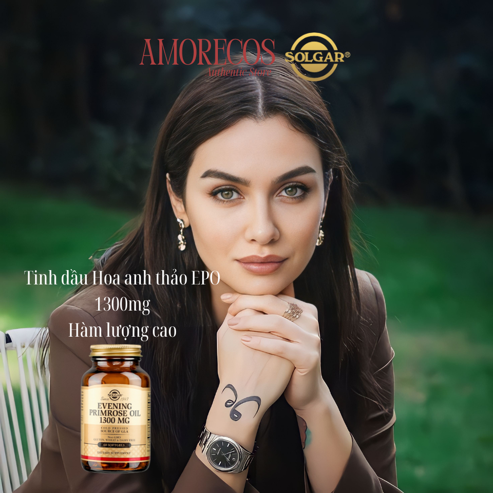 Viên Uống Dầu Hoa Anh Thảo Solgar Evening Primrose Oil 1300 mg - Hỗ Trợ Cân Bằng Nội Tiết Tố Nữ (Chai 60 Viên)